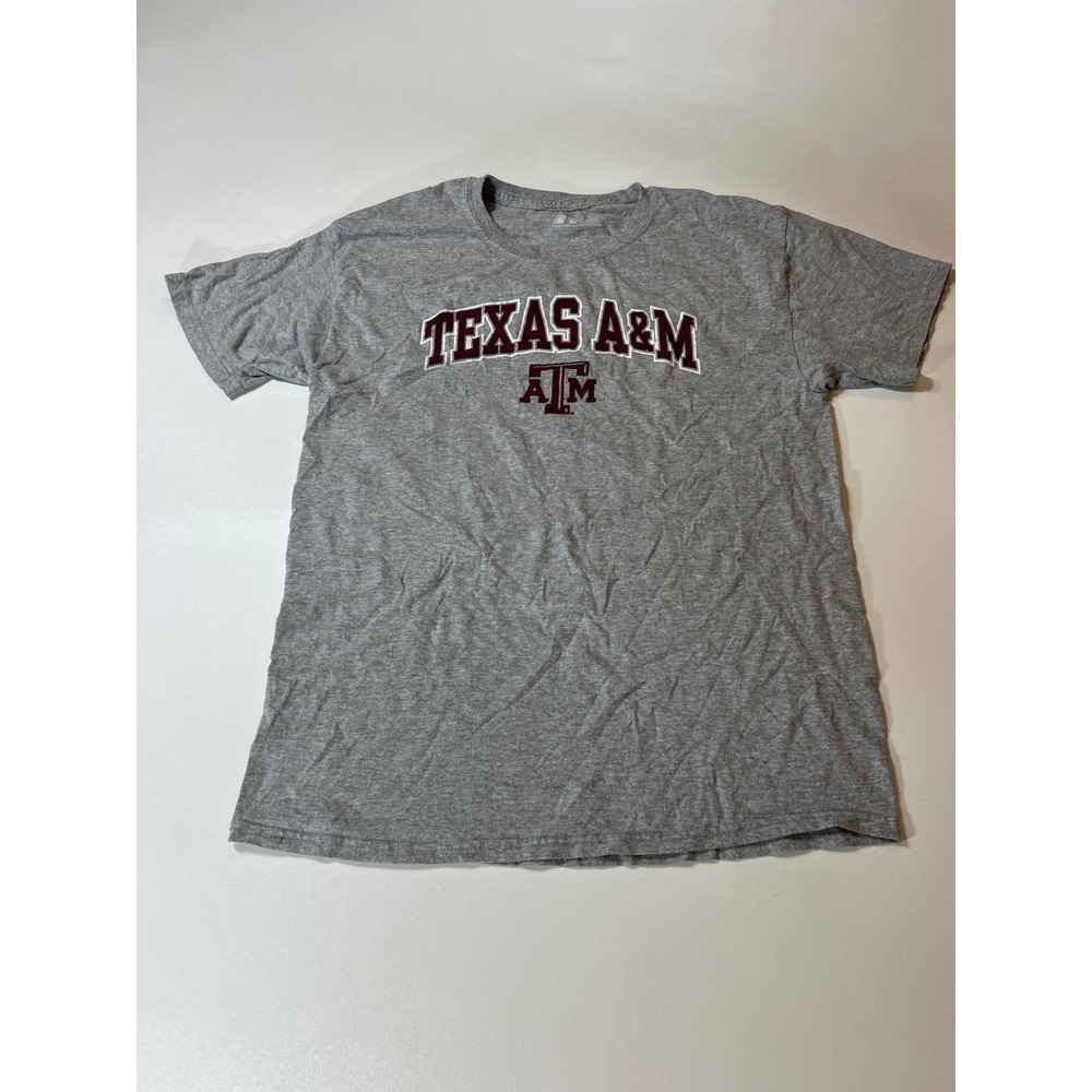 Russell Athletic T-Shirt Men's Large Gray Texas A&M Aggies NCAA Graphic